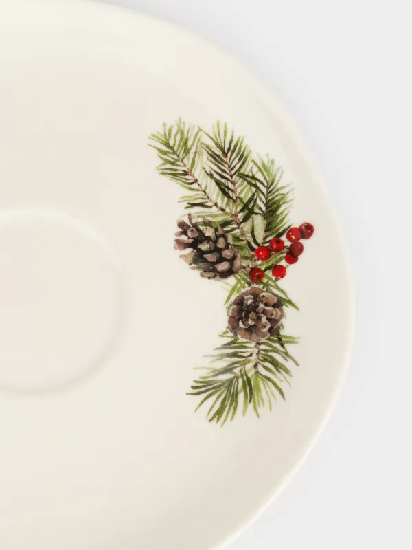 Пара чайная, 1 перс, 2 пр, 250 мл, фарфор N, белая, Шишки и рябина, Rowan delice, image-2