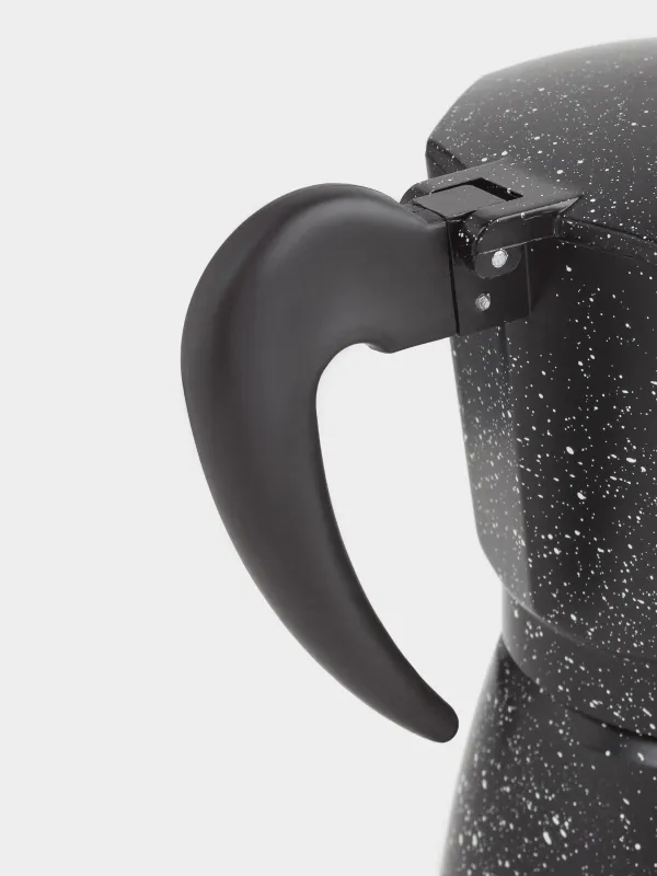 Гейзерлі кофеқайнатқыш, 300 мл, алюминий/пластик, қара, дақты, Espresso, image-3