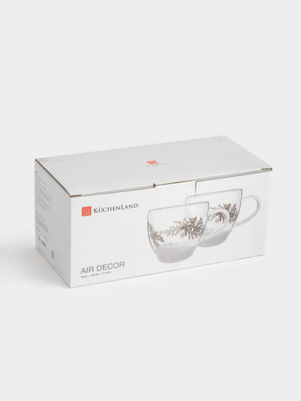 Саптыаяқ, 280 мл, 2 дана, шыны Б, ішінде қар басқан бұтақтары бар, Air decor, image-4