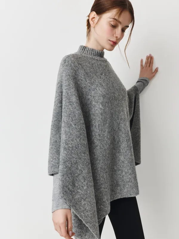 Пончо, 118х61 см, полиэстер/жүн, сұр, Poncho, image-3