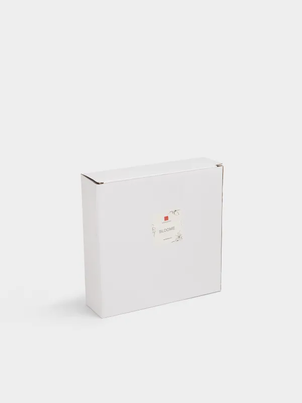 Ыдыс, 20х6 см, керамика, ақ және алтын, Гүлдер, Bloome, image-5