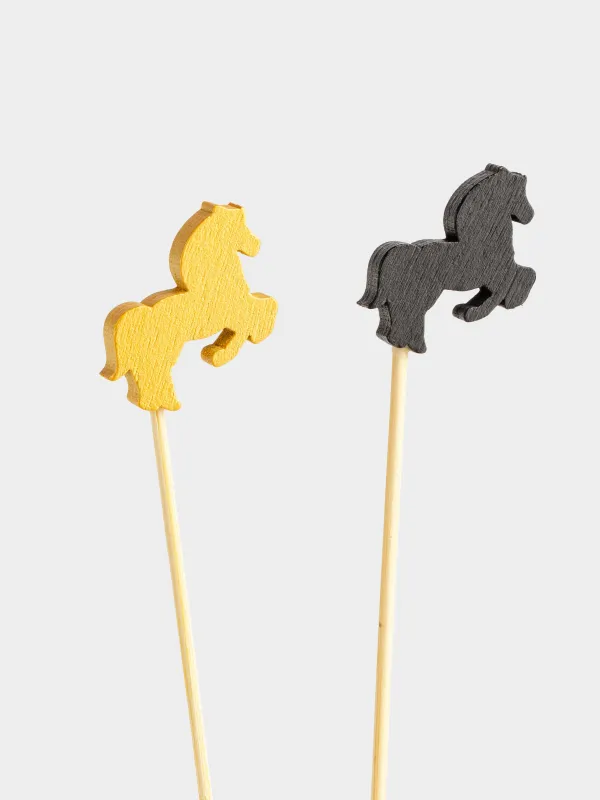 Канапе таяқшасы, 9 см, 20 дана, бамбук, Жылқылар, Elegant details, image-2