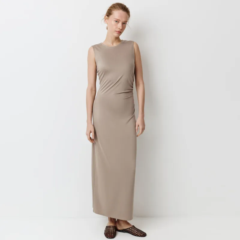 Әйелдер көйлегі, макси, өлшемі L, вискоза/полиэстер/спандекс, сарғылт-қоңыр, Oliwia