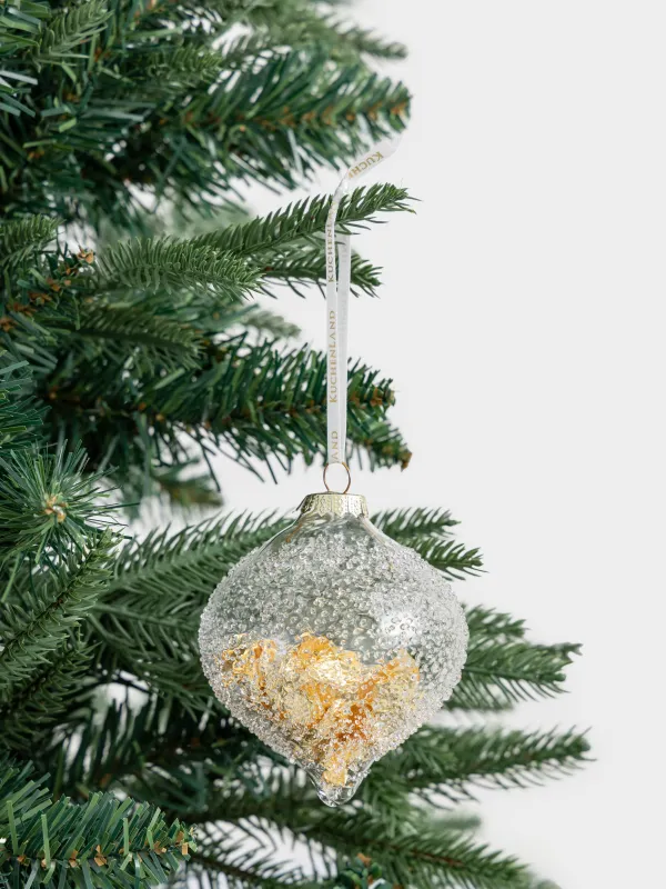 Шырша ойыншығы, 9 см, шыны, алтын, Аязды шар, Ball filler, image-2