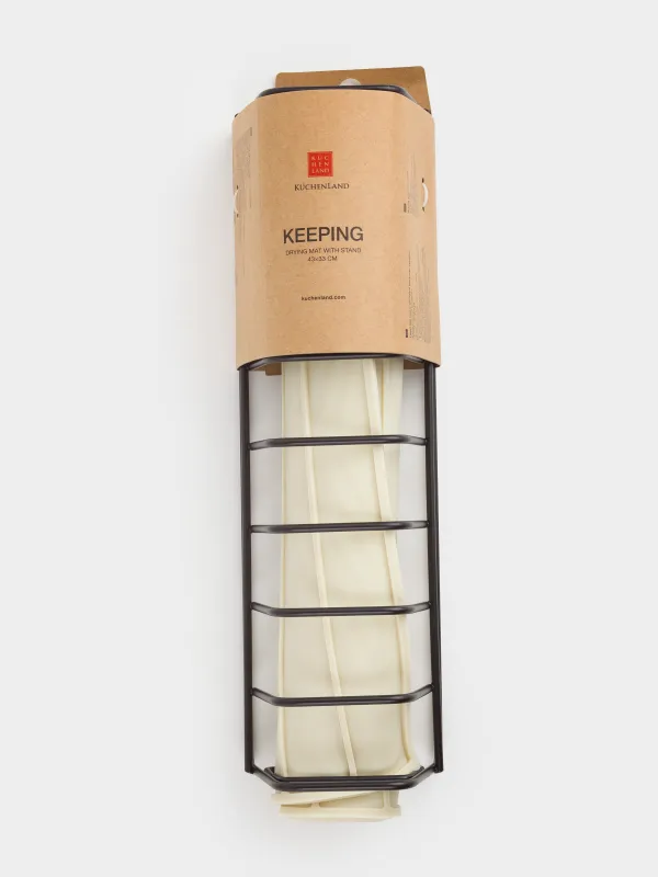Коврик для сушки посуды с подставкой, 43х33 см, Keeping, image-5