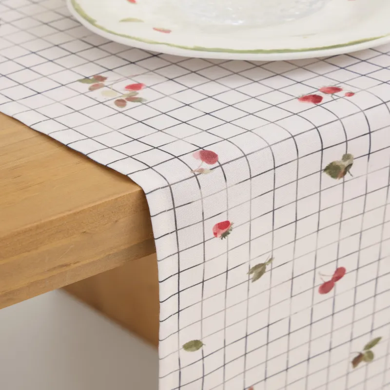 Дорожка настольная, 40х160 см, Ягоды на клетке, Checked berry, image-5