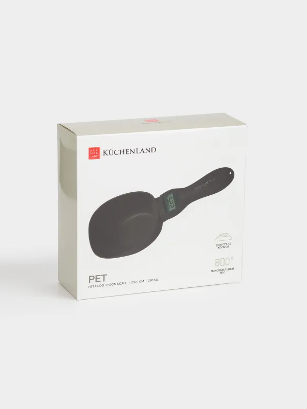 Таразы-қасық, үй жануарларына арналған тағам үшін, 23х9 см, электронды, пластик, қара, Pet, image-5