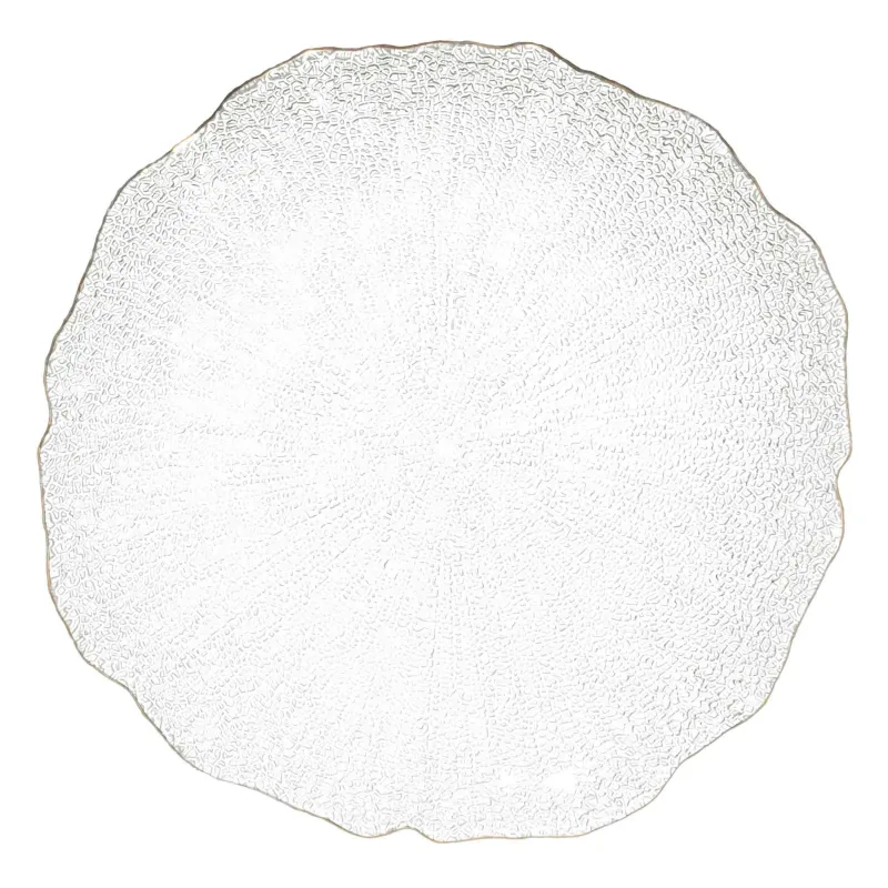 Тарелка обеденная, 27 см, стекло, с золотистым кантом, Berg