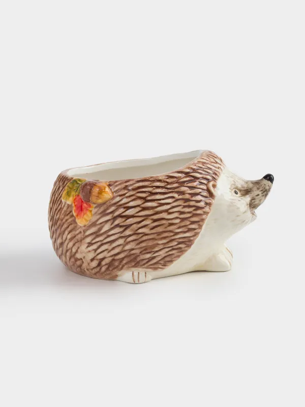 Кәмпит ыдысы, 17х13 см, керамика, қоңыр, қарағай қосылған кірпі, Forest symphony, image-1