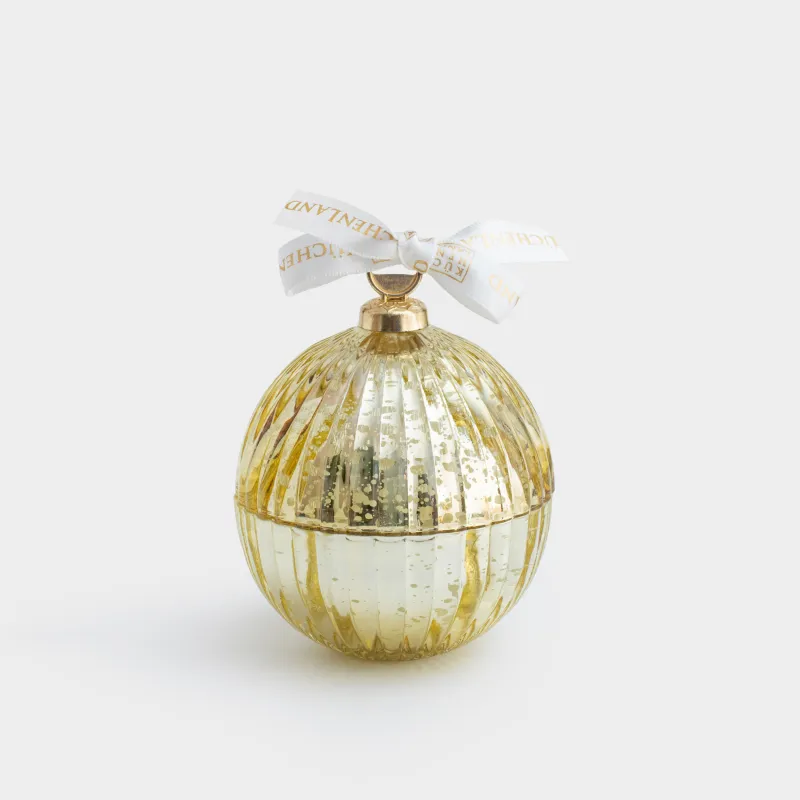 Свеча ароматическая, 8х9 см, в подсвечнике, стекло, шампань, Аромат, Шар, Gold candle