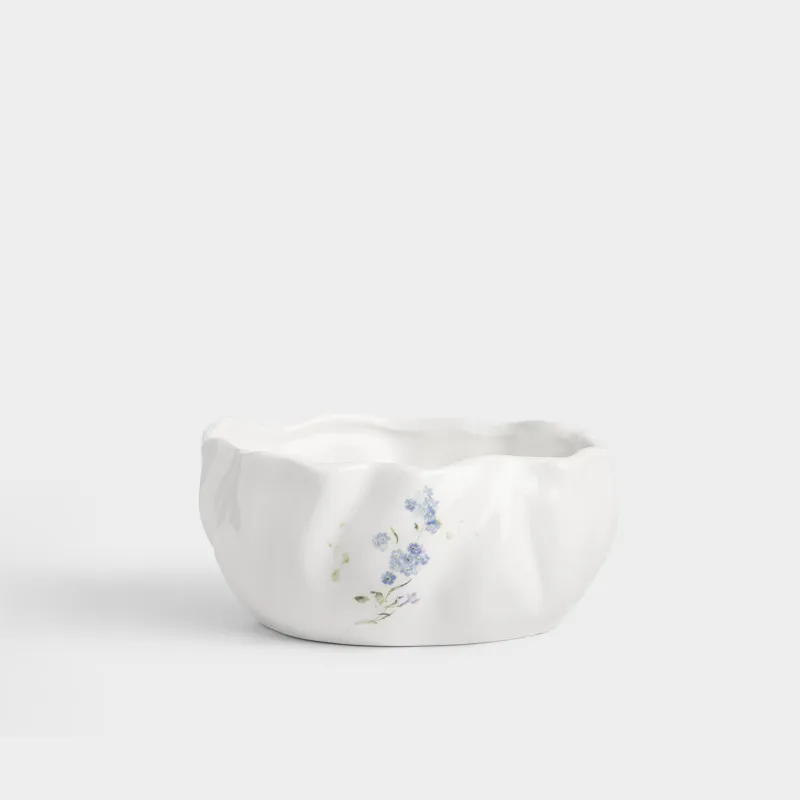 Салатник, 15х7 см, 620 мл, керамика D, белый, Незабудка, Crumple flower