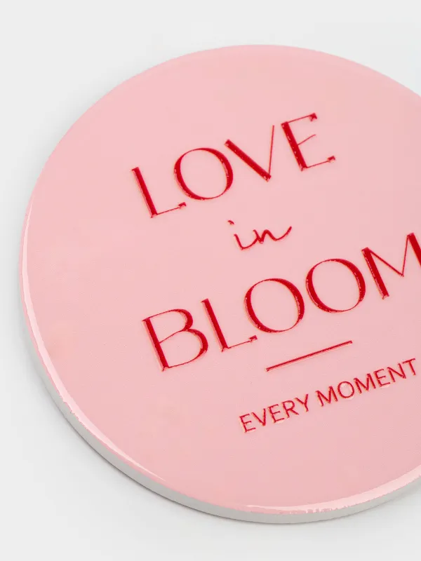 Саптыаяқ тұғыры, 11 см, дөңгелек, керамика/тығын, қызғылт, Love in bloom, Scroll, image-2