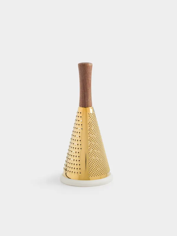 Терка, 24 см, сталь/дерево/резина, круглая, золотистая, Classic gold, image-1