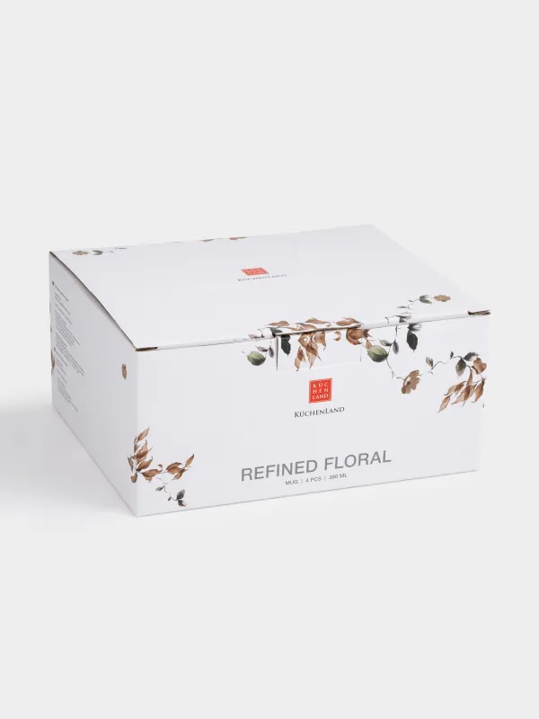 Саптыаяқ, 360 мл, 4 дана, фарфор N, Күзгі гүлдер, Refined floral, image-4