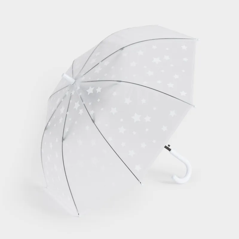 Қолшатыр таяқшасы, 48 см, нәресте, полиоксиэтилен, мөлдір, Жұлдыздар, Aspen