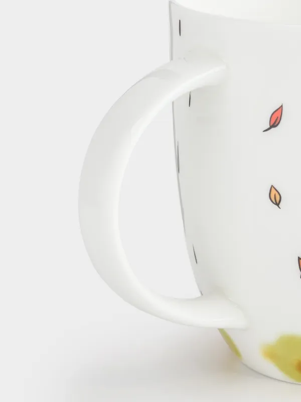 Кружка, 400 мл, фарфор F, белая, Еноты, Forest animals, image-3