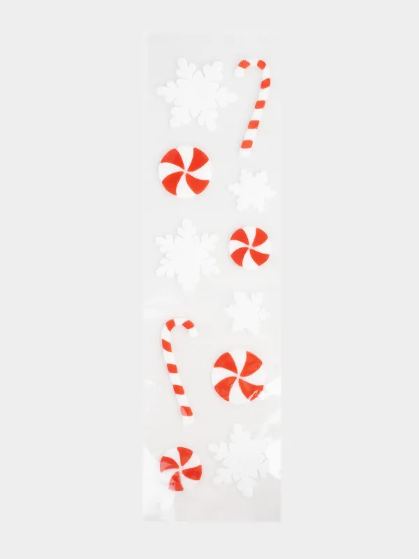 Жапсырмалар жинағы, 14х50 см, қайта пайдалануға болады, термопластик, Қар ұшқындары мен мұз, Christmas decal, image-0