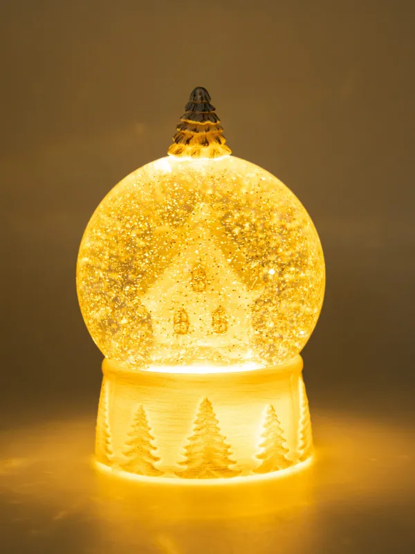 Қар шамы, 15 см, жарықтандырылған, пластик, ақ, Үй, White style, image-5