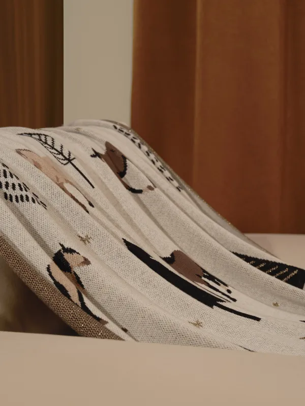 Жамылғы, 130х170 см, мақта/шенилл, ақ, Аюлар, Bear, image-2