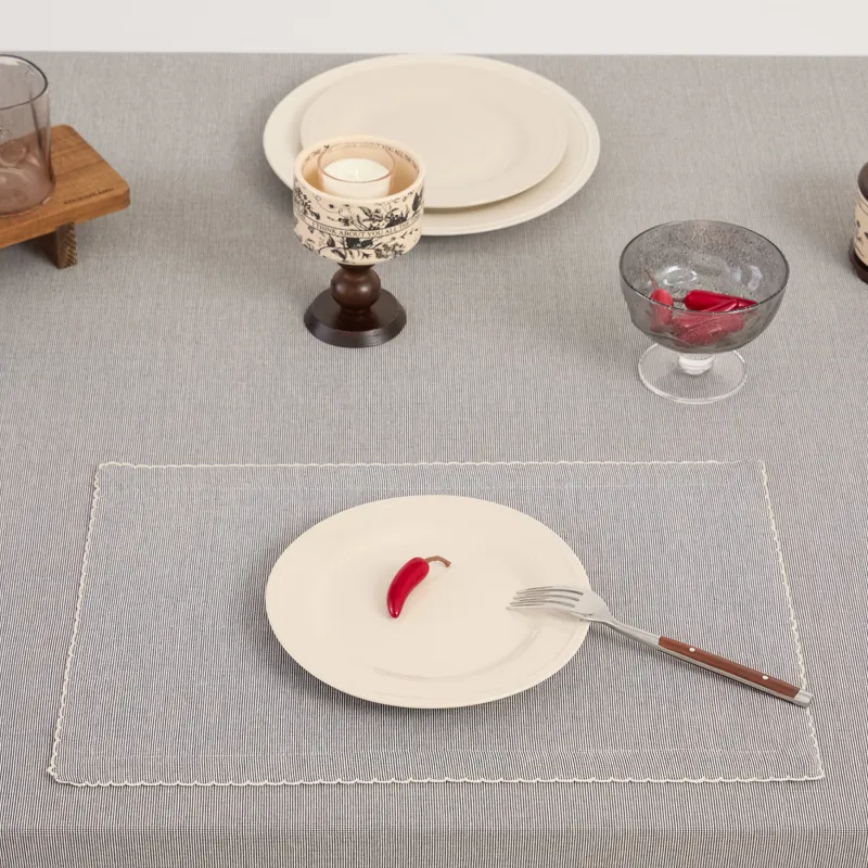 Аспаптарға арналған майлық, 30х45 см, шілтерлі, мақта, тікбұрышты, сұр, Тор, Scalloped