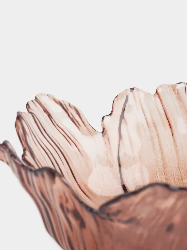 Салатник, 23х9 см, 900 мл, стекло, коричневый, Цветок, Sahara, image-5