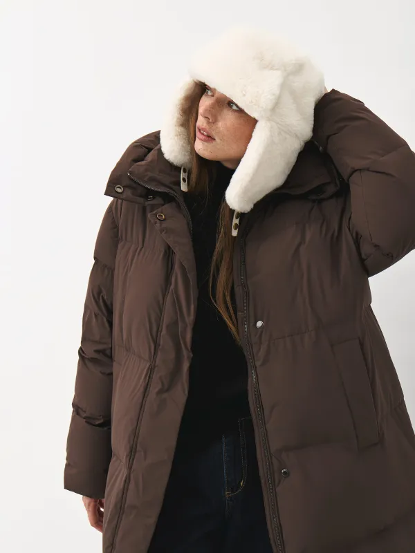 Әйелдер құлақшын-бас киімі, бірыңғай өлшем, жасанды үлбір, сүт түстес, Furry, image-0