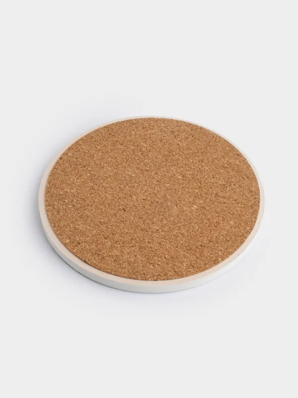 Саптыаяқ тұғыры, 11 см, дөңгелек, керамика/тығын, ақ, Кофесі бар кірпі, Forest animals, image-2