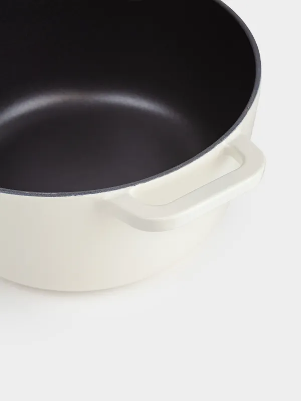 Қазан, 25 см, 4 л, қақпағы бар, шойын, сүт түстес, Light kitchen, image-3