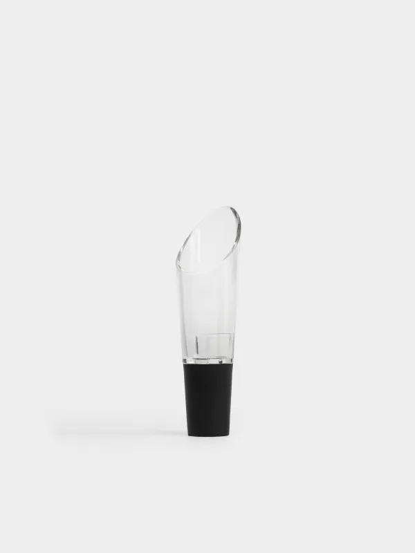 Шарап жиынтығы, 5 зат, вакуумды тығыны бар, тұғырда, пластик/болат, қара, Flux, image-5