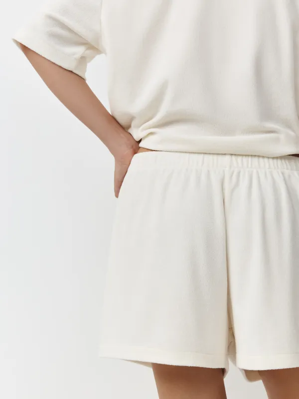 Әйелдер шорттары, үйге арналған, өлшемі S, мақта/полиэстер К, сүт түстес, Pegina, image-3