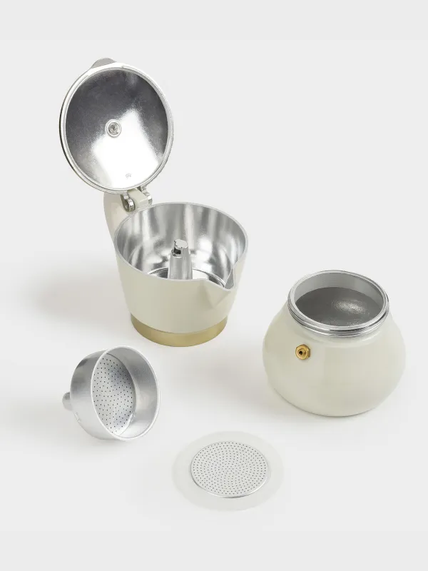 Кофеварка гейзерная, 150 мл, алюминий/пластик, бежево-золотистая, Laneri, image-4