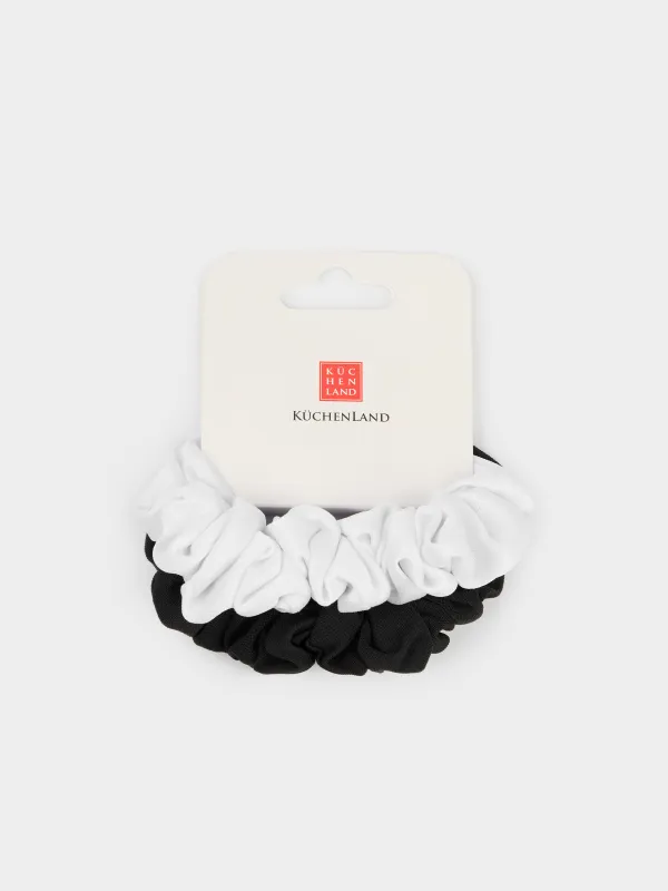 Шаш резеңкелер жинағы, 7 см, 2 дана, полиэстер, қара/ақ, Silk, image-2