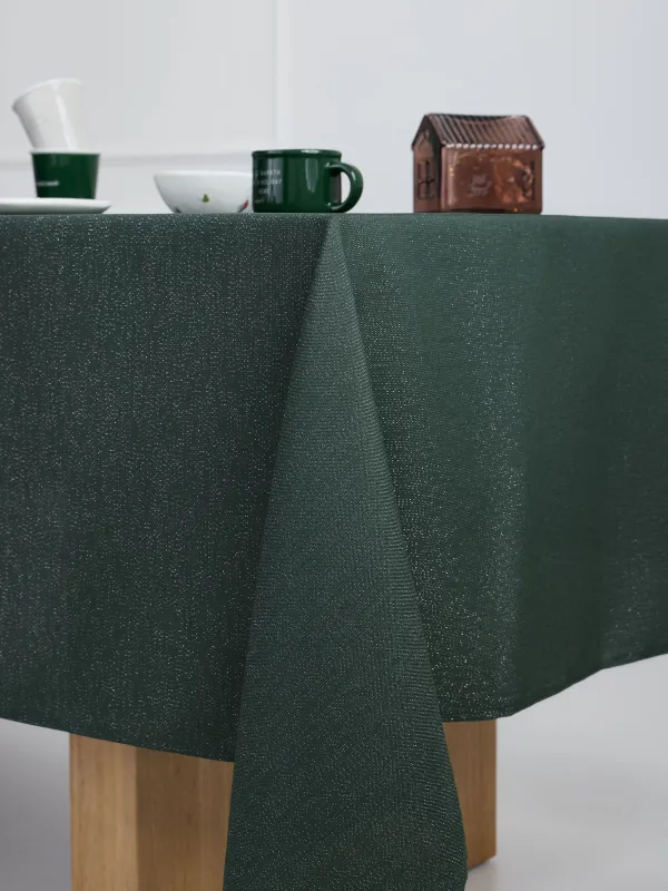 Скатерть, 160х160 см, полиэстер, темно-зеленая, Green speckled, image-3