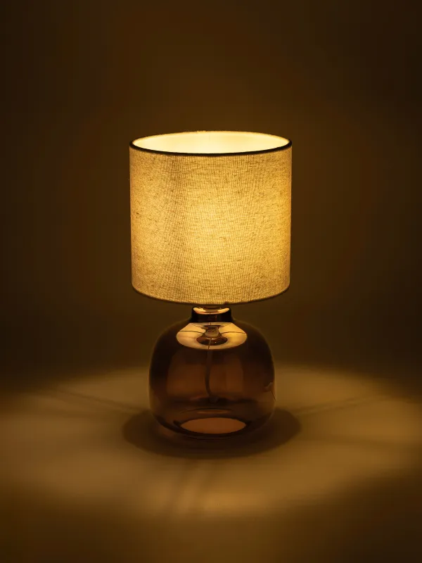 Үстел шамы, 33 см, шыны/зығыр, қоңыр, Кракелюрлі колба, Impulses light, image-6