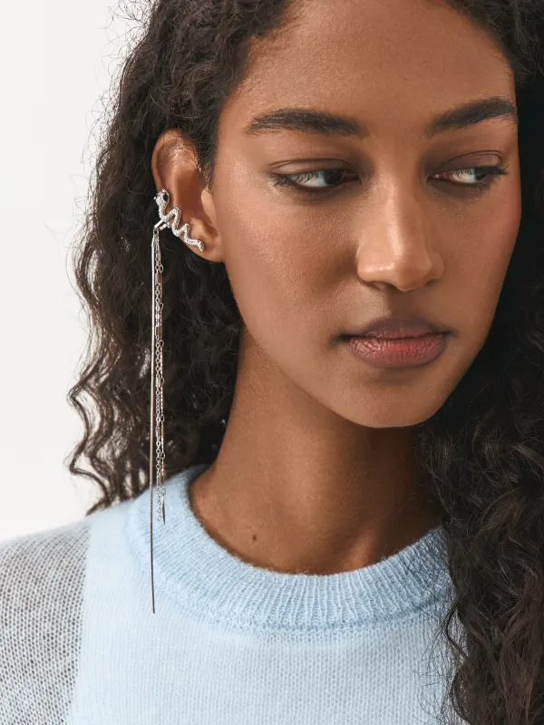 Серьга-кафф, 18 см, металл, Jewelry snake, image-5