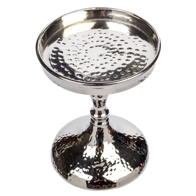 Шам ұстағыш, 26 см, бір шам үшін, аяғы, шыны / металл, күміс, Кракель, Fantastic Ice, image-3