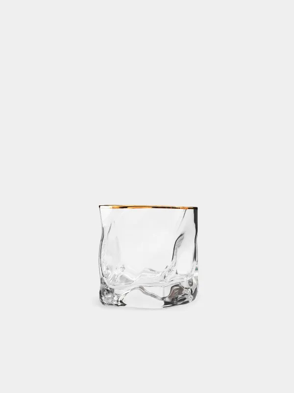 Виски стақаны, 8 см, 245 мл, 2 дана, шыны, алтын жиегі бар, Slalom gold, image-1
