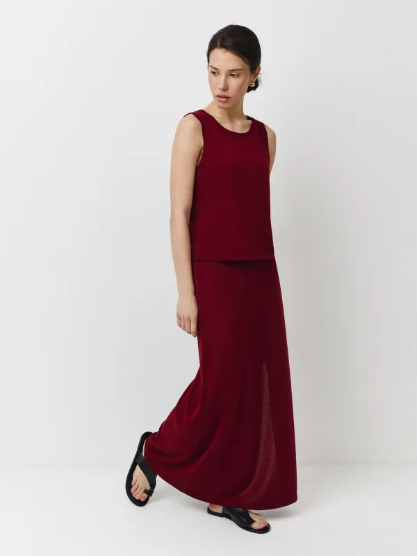 Әйелдер белдемшесі, миди, өлшемі XS, лиоцелл К, қою қызыл, Ingrid, image-0