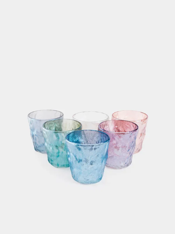 Стакан, 300 мл, 6 шт, Мятый эффект, Crumple color, image-0