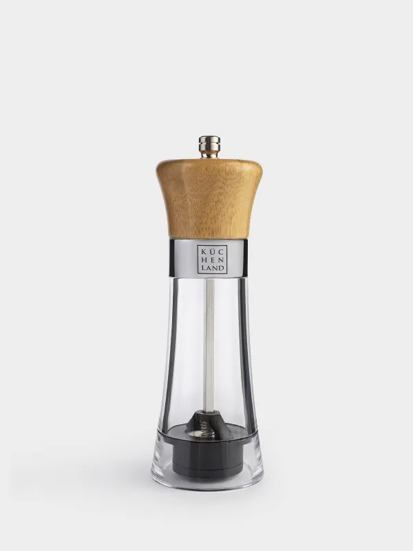 Дәмдеуіш диірмені, 18 см, механикалық, бамбук/акрил, Seasoning W, image-0