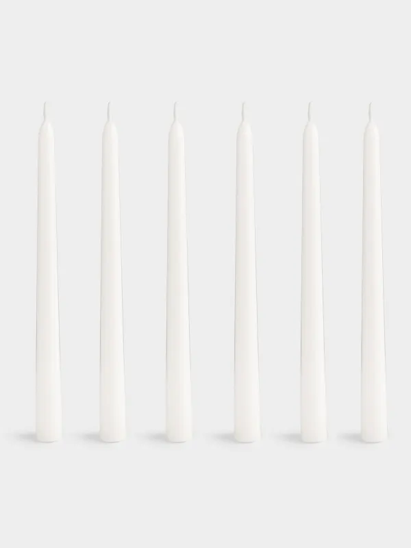 Свеча, 26 см, 6 шт, тонкая, Luxury white, image-0