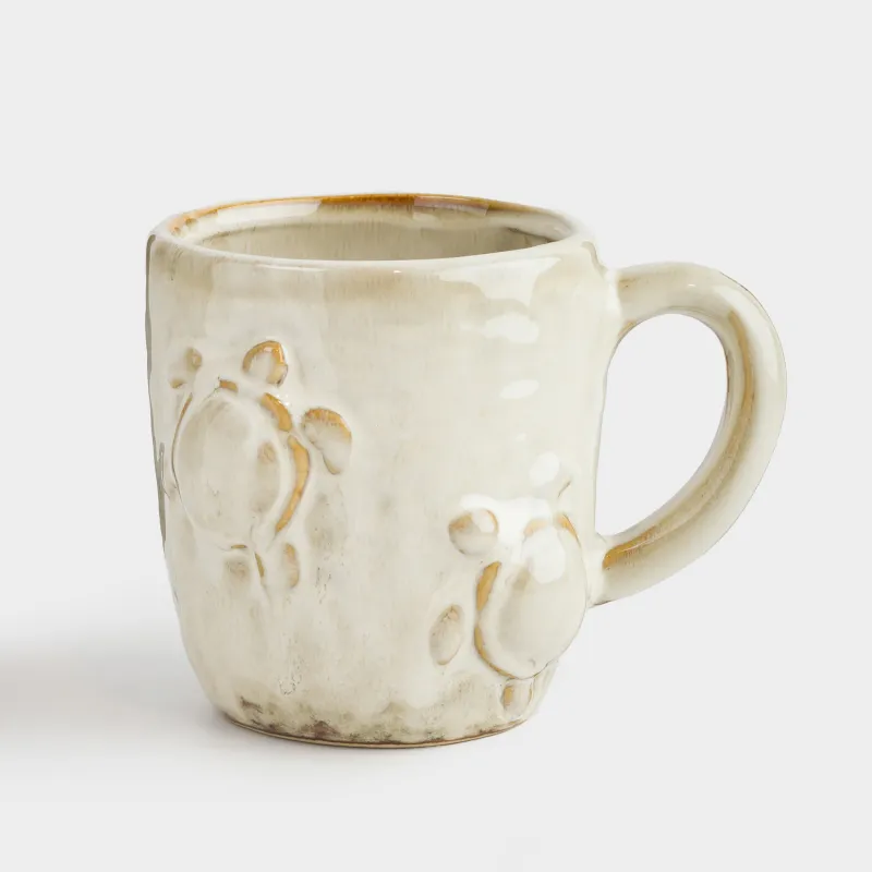 Кружка, 480 мл, фарфор P, бежево-коричневая, Черепахи, Grand turtle