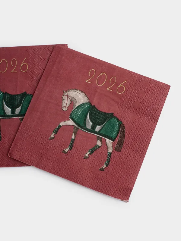 Қағаз майлықтар, 21х21 см, 20 дана, төртбұрышты, ақ, Жылқы, Warhorse, image-3