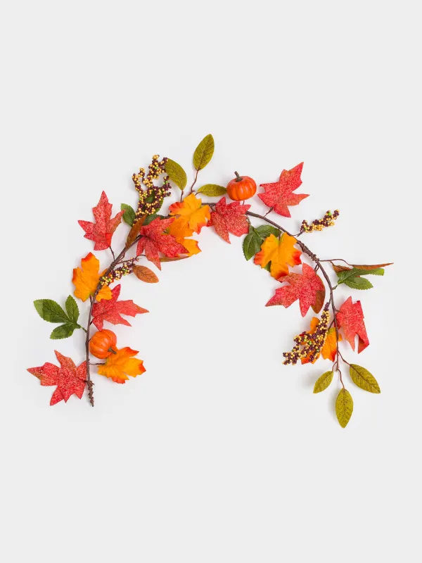 Сәндік бұтақ-гирлянд, 1,1 м, көбік/пластик, Асқабақ және жапырақтар, Forest symphony decor, image-0