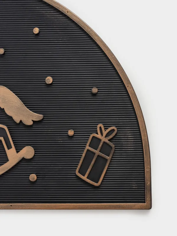 Есік алды кілемшесі, 45х75 см, резеңке, жартылай шеңберлі, қара-күміс, Welcome, Home deco, image-3