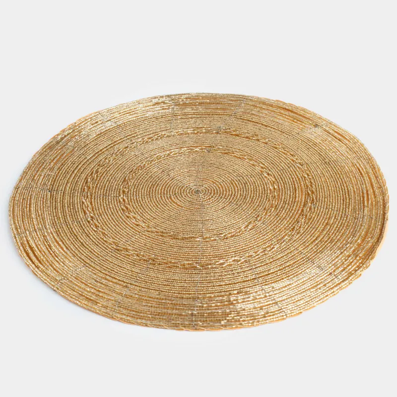 Аспаптарға арналған майлық, 36 см, моншақ, дөңгелек, алтын, Circle beads, image-1