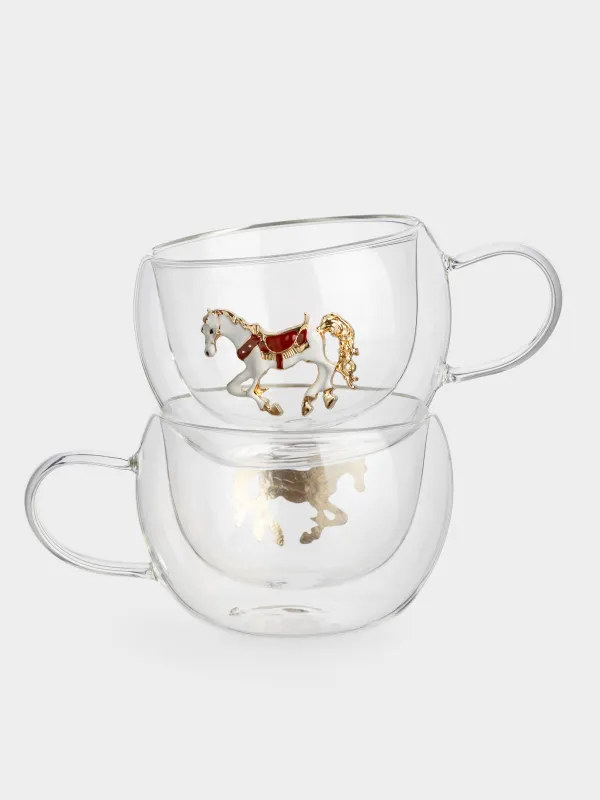 Саптыаяқ, 330 мл, шыны Б/металл, Жылқы, Air decor, image-0