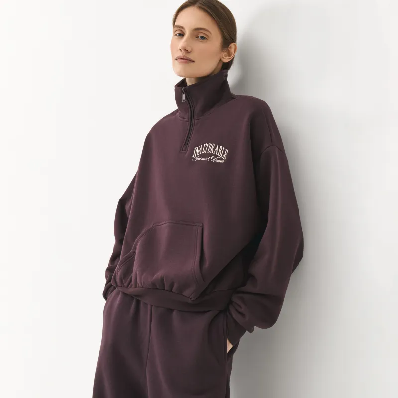 Толстовка с молнией, бордовая, Leonie