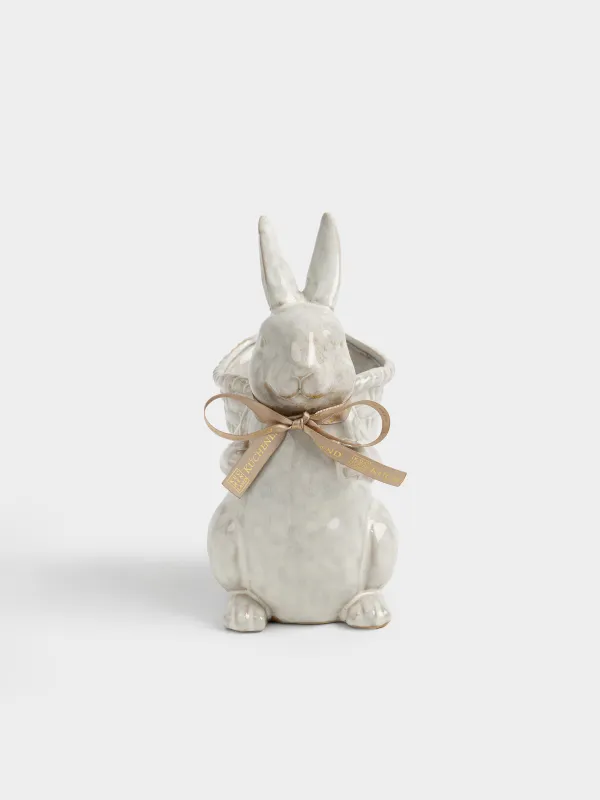 Гүл вазасы, 20 см, сәндік, фарфор P, сүт түстес және қоңыр, Қоян, Rustic Easter, image-0