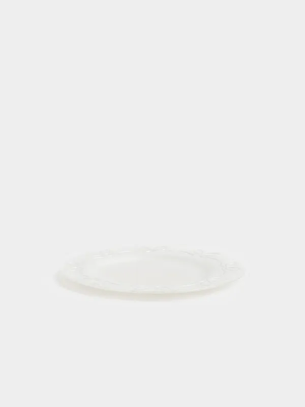 Түскі ас тәрелкесі, 28 см, шыны, ақ, Бантиктер, Bows pattern, image-2